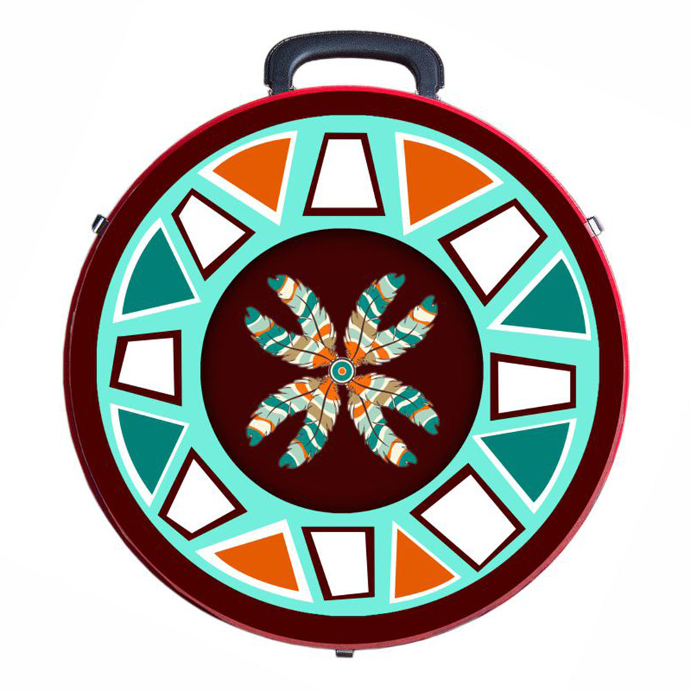 Hilason Medium 4 Rope Capacity Can With Attractive Printed Genuine Leather Trim