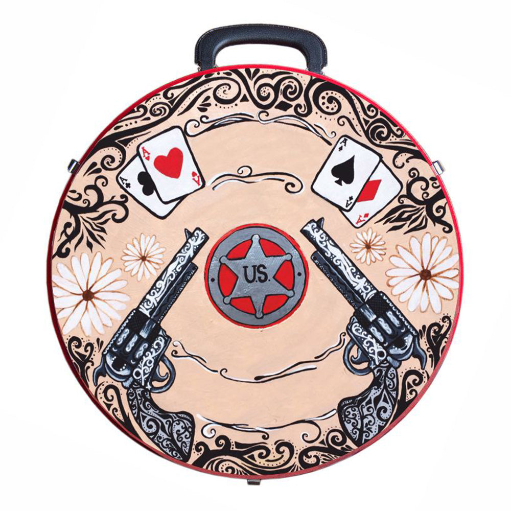 Hilason Medium 4 Rope Capacity Can With Attractive Printed Genuine Leather Trim