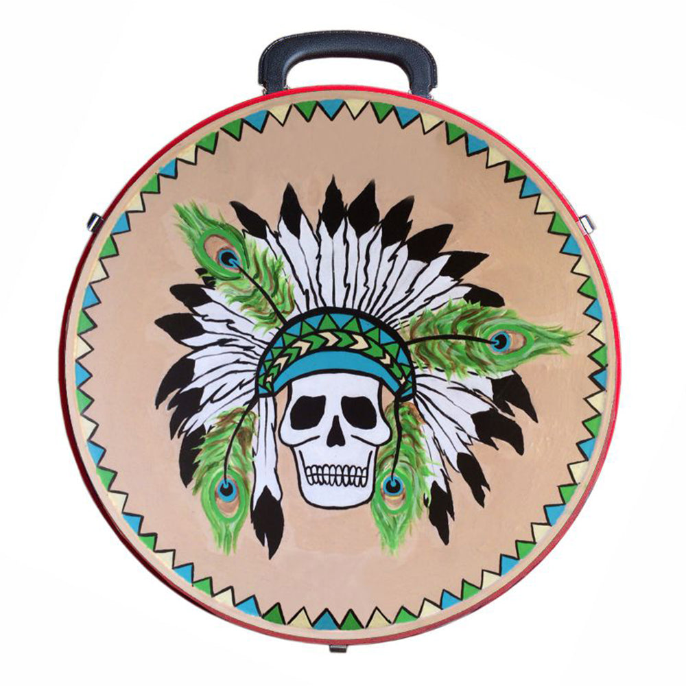 Hilason Medium 4 Rope Capacity Can With Attractive Printed Genuine Leather Trim