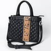 American Darling Western Tote Bag Handcrafted from Quilted Genuine Leather | Hand-Tooled Floral Vertical Panel, Buckstitch Detail & YKK Zipper