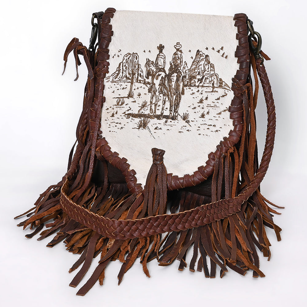 American Darling Messenger Hair On Full Grain Genuine Western Leather Women Bag | Handbag Purse for Cute