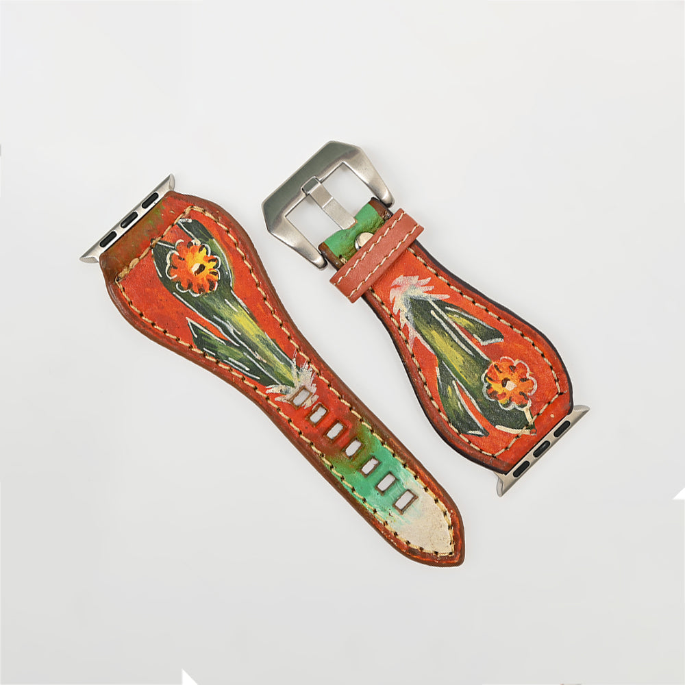 American Darling I watch strap Hand Painted American Genuine Leather Vegetable-Tanned Western Band