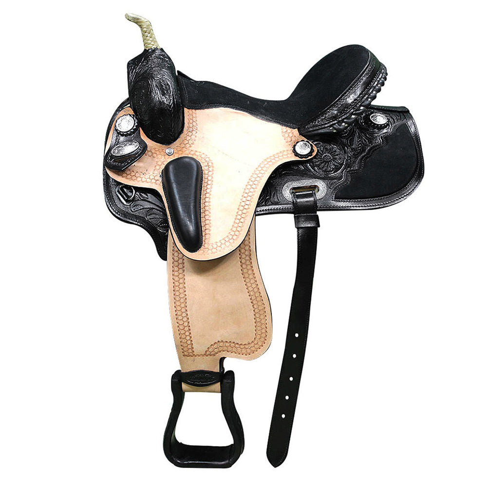 HILASON Western Horse Saddle American Leather Flex Tree Trail & Pleasure Black | for Horses
