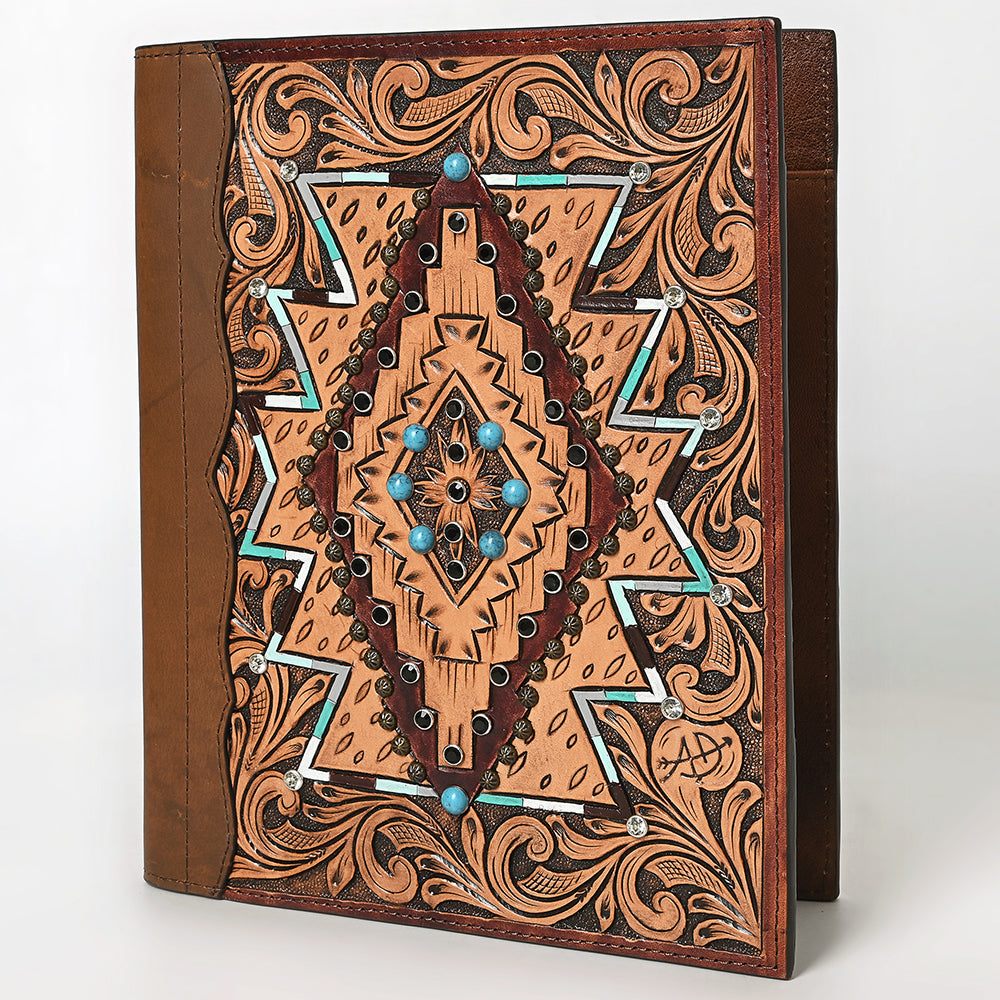 American Darling Portfolio Bag Hand Tooled Crocodile Embossed Genuine Leather Western Women | Student for Sketches