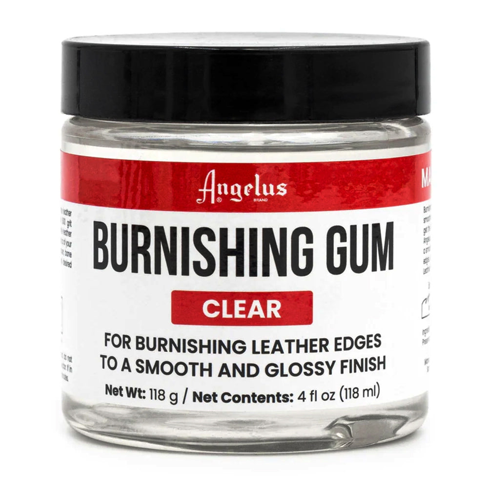 Angelus Burnishing Gum Leather Edge Finish Clear | Turns Edges to Smooth & Glossy 4oz (118mL)