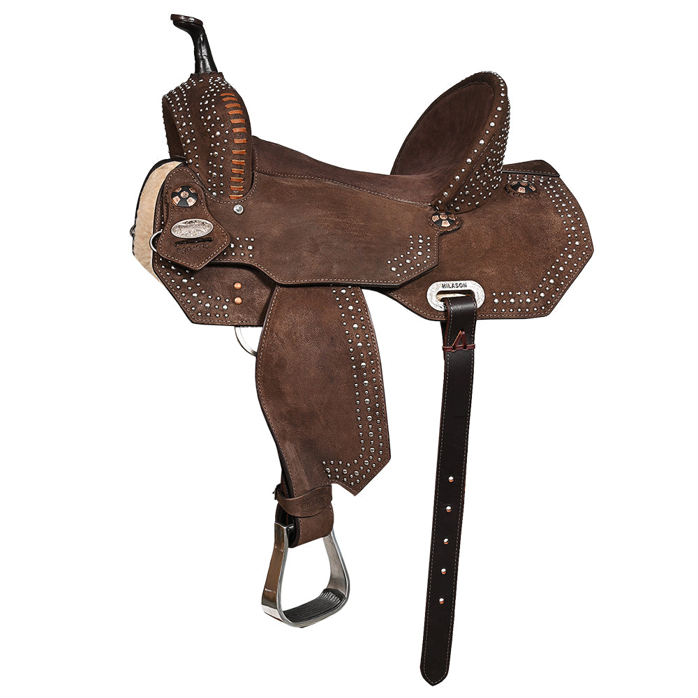 Hilason Western Horse Barrel Flex Tree Trail American Leather Saddle Brown