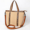 American Darling Western Tote Bag Handcrafted from Full Grain Genuine Leather | Minimalist Design, Double Handles & Top YKK Zipper