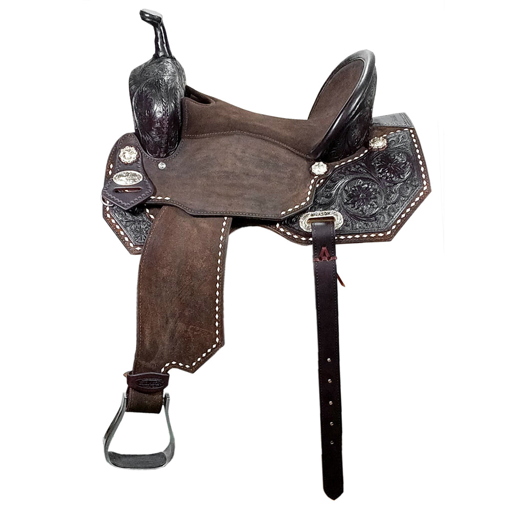 Hilason Western Horse Flex Tree Barrel Trail In American Leather Saddle Brown