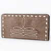 American Darling Western Black Clutch Bag Handcrafted from Genuine Suede Leather | Boot Stitched Design, Buckstitch Trim & Multi-Compartment Interior