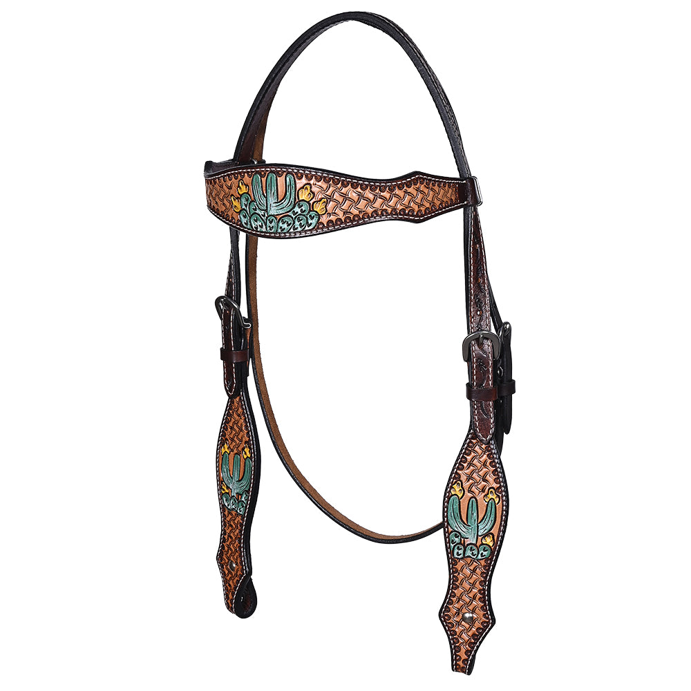 HILASON Western Horse Headstall Breast Collar Set American Leather Floral Carving | Tack for Horses