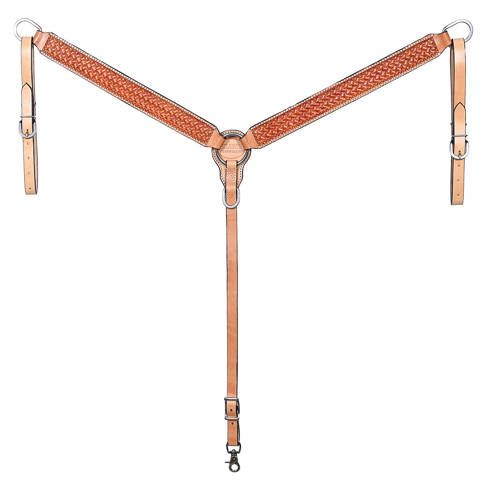 HILASON Western Horse Headstall Breast Collar Set American Leather Floral Carving | Tack for Horses