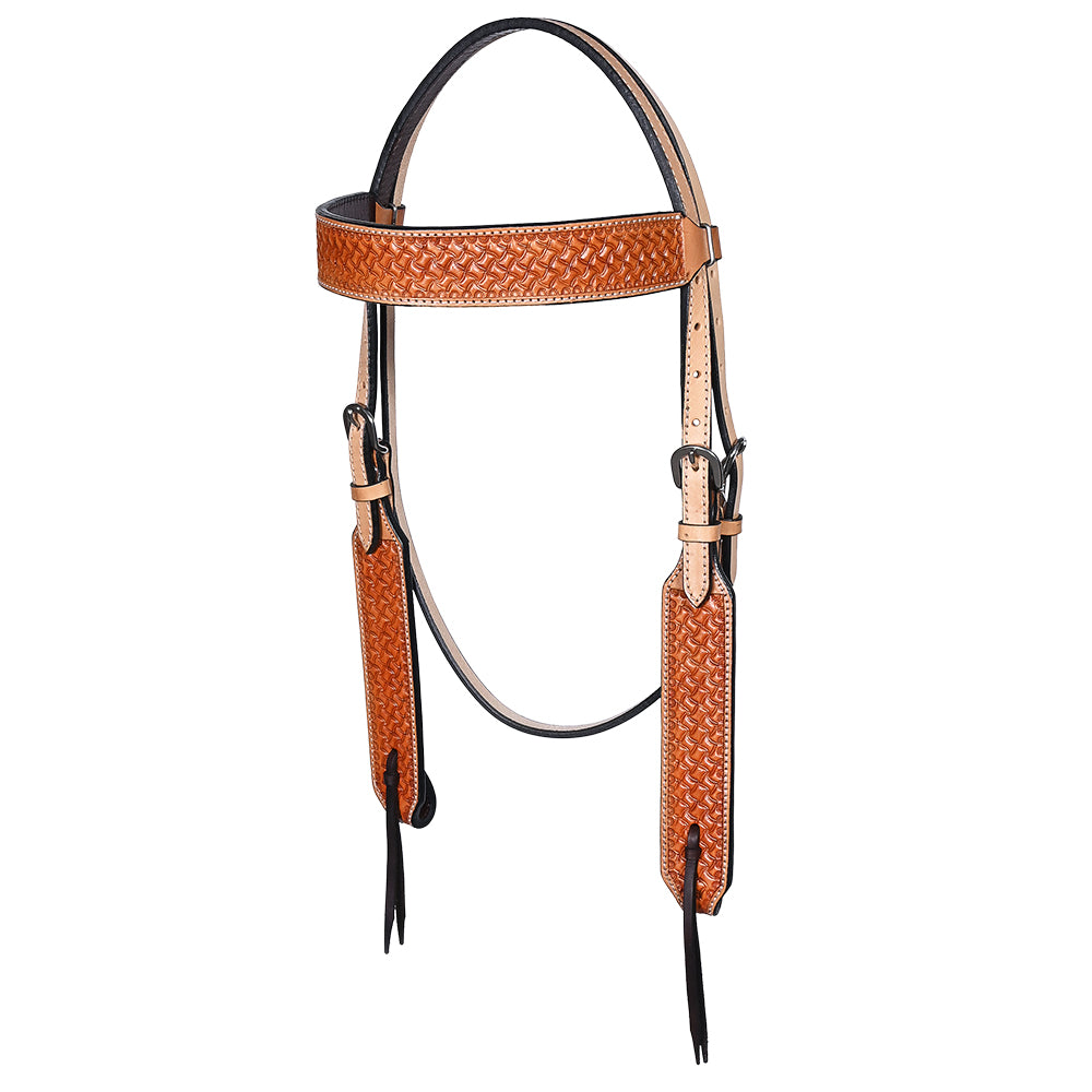 HILASON Western Horse Headstall Breast Collar Set American Leather Floral Carving | Tack for Horses