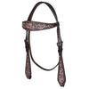 HILASON Western Horse Headstall Breast Collar Set American Leather Floral Carving | Tack for Horses