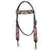 HILASON Western Horse Headstall Breast Collar Set American Leather Floral Carving | Tack for Horses