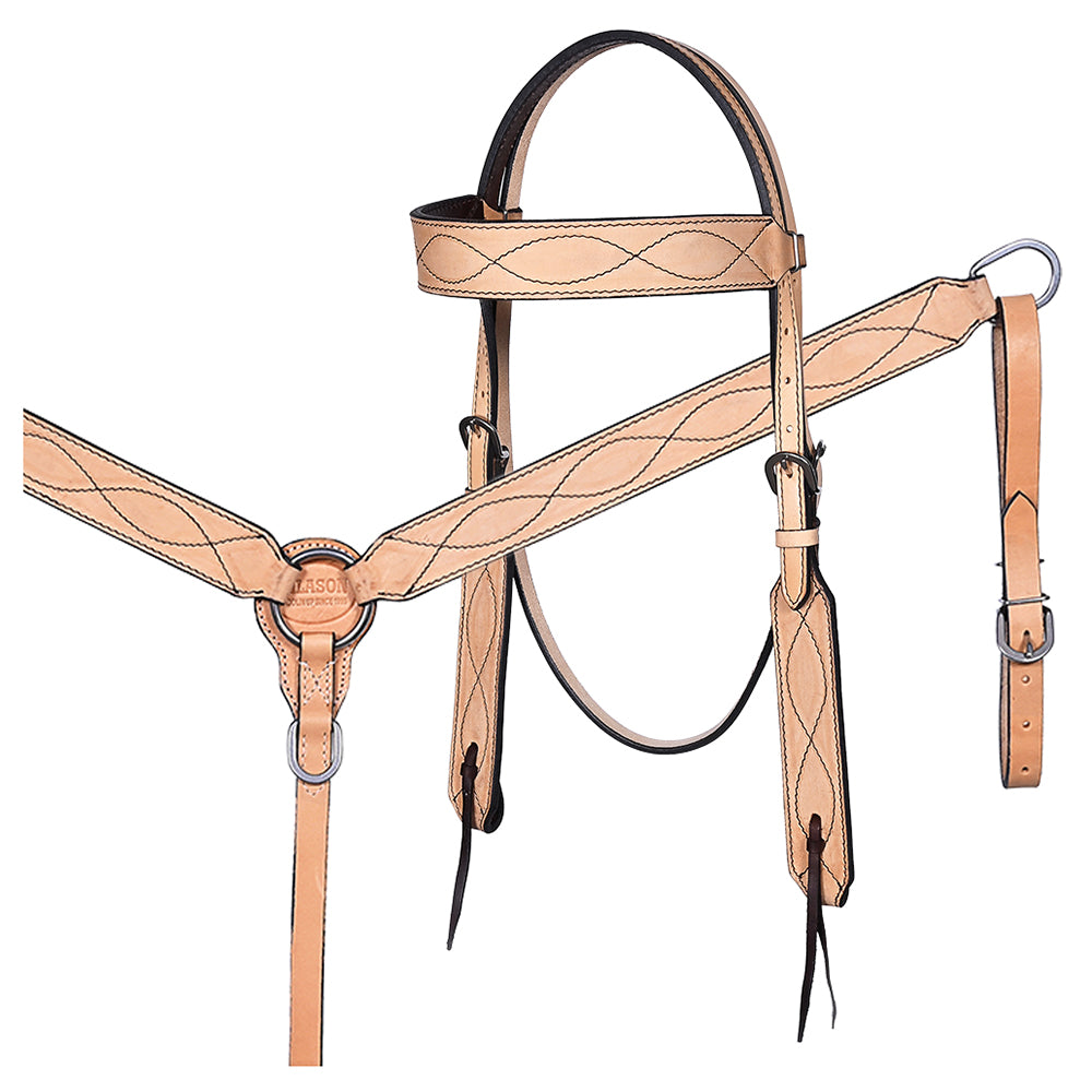 HILASON Western Horse Headstall Breast Collar Set American Leather Floral Carving | Tack for Horses