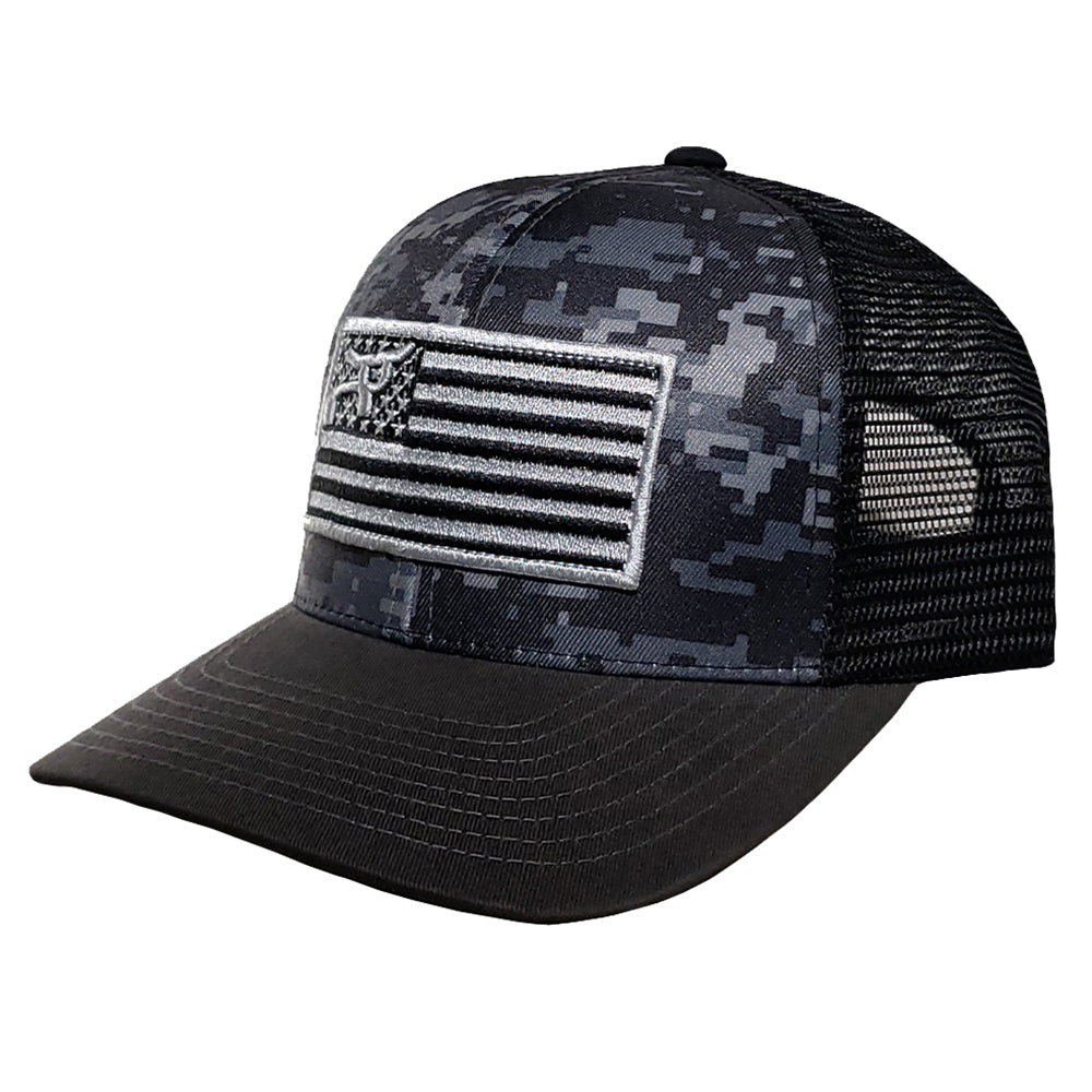 Rope Smart Western Style Mesh Flat Retro Trucker Fit Snapback Red Patch Cap