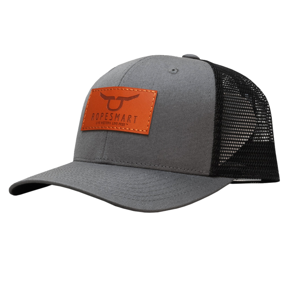 Rope Smart Western Style Mesh Flat Retro Trucker Fit Snapback Red Patch Cap