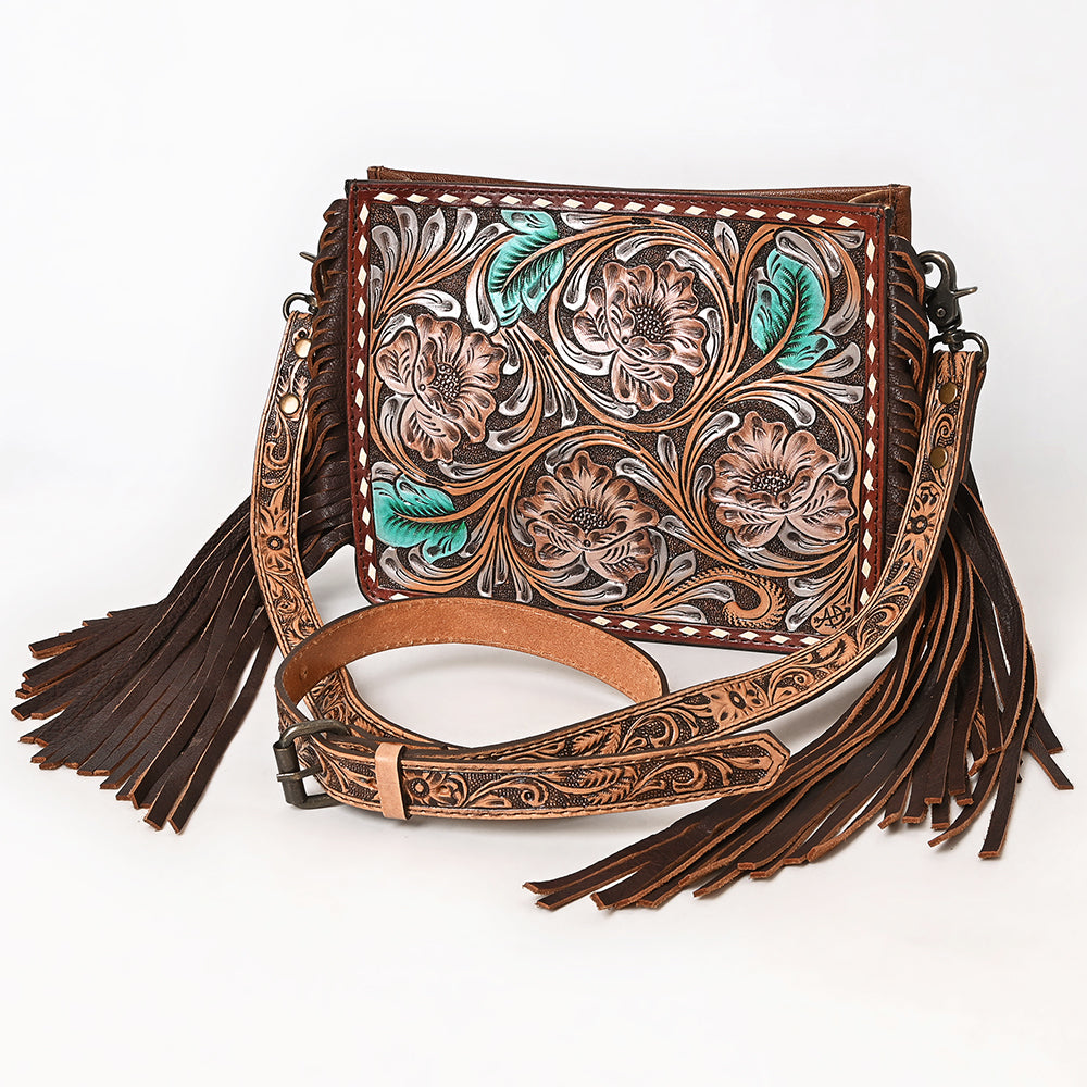 American Darling Messenger Hand Tooled Saddle Blanket Genuine Leather Western Women Bag Handbag Purse | Cute