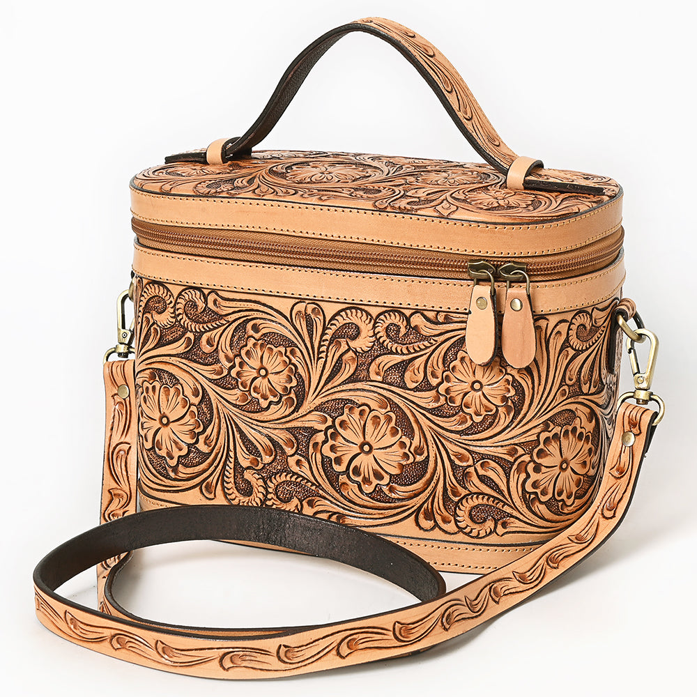 American Darling Jewelry Case Hand Tooled Genuine Western Leather Women Bag Handbag Purse