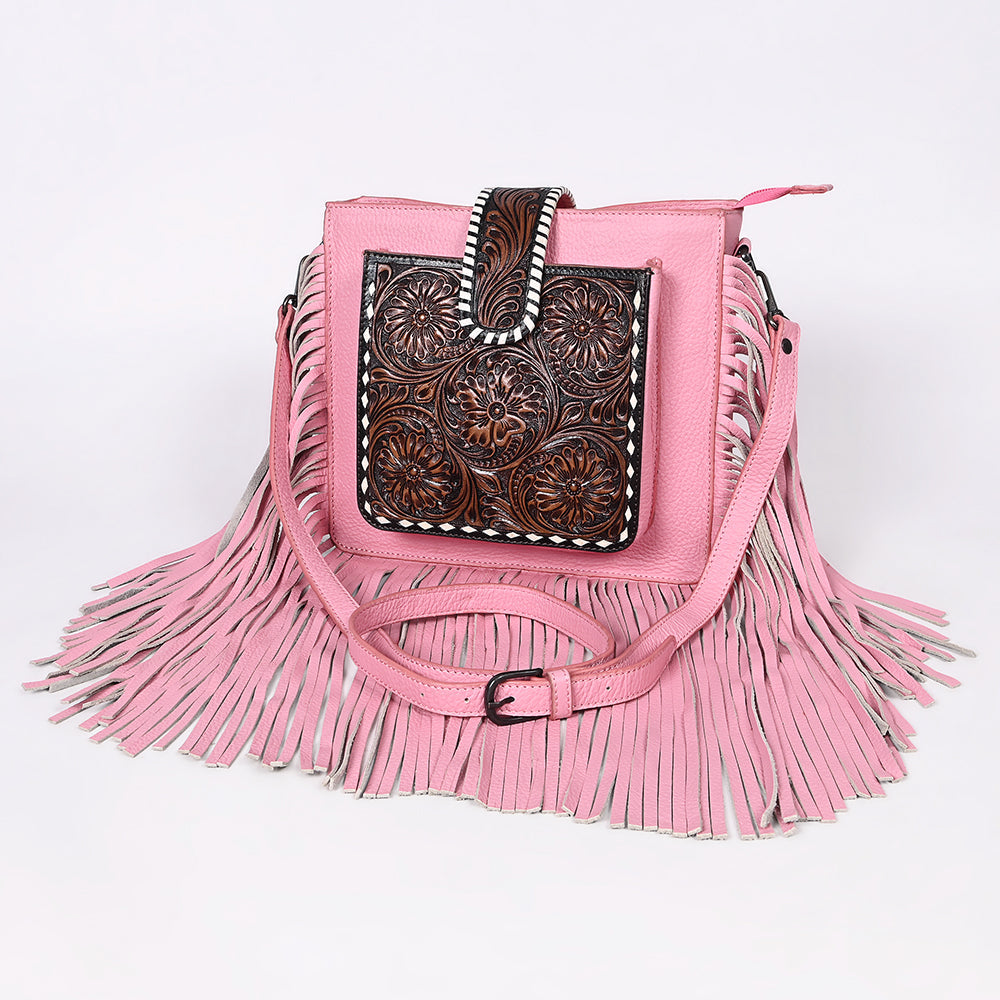 OHLAY Crossbody Hand Tooled Genuine Leather Women Bag Western Handbag Purse