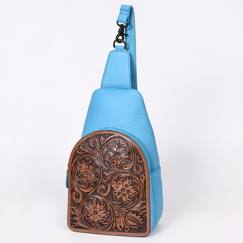 OHLAY Sling Hand Tooled Genuine Leather Women Bag Western Handbag Purse