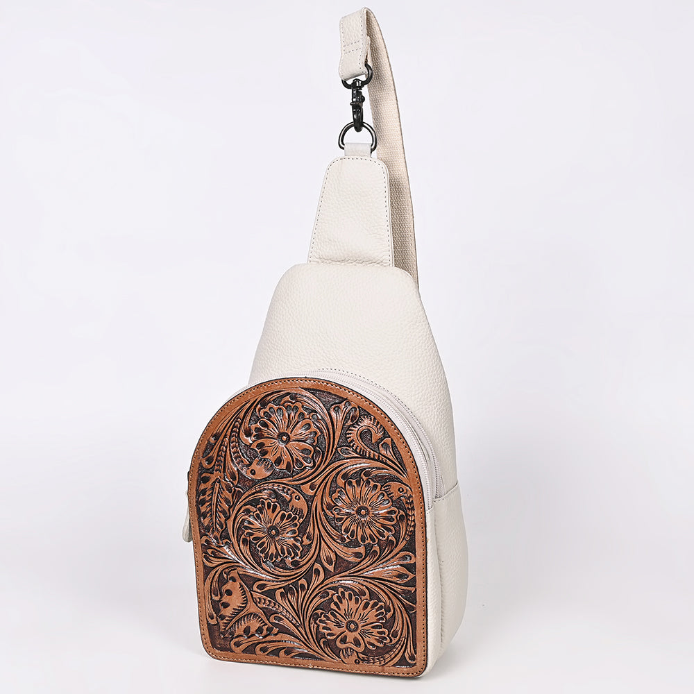 OHLAY Sling Hand Tooled Genuine Leather Women Bag Western Handbag Purse