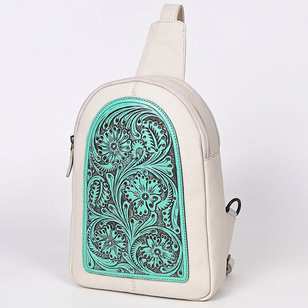 OHLAY Sling Hand Tooled Genuine Leather Women Bag Western Handbag Purse