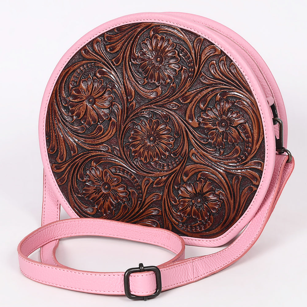 OHLAY Canteen Hand Tooled Genuine Leather women bag western Handbag Purse