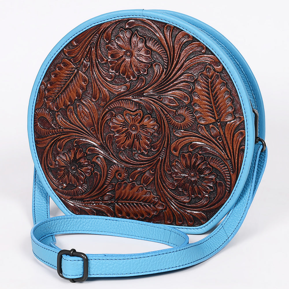 OHLAY Canteen Hand Tooled Genuine Leather women bag western Handbag Purse