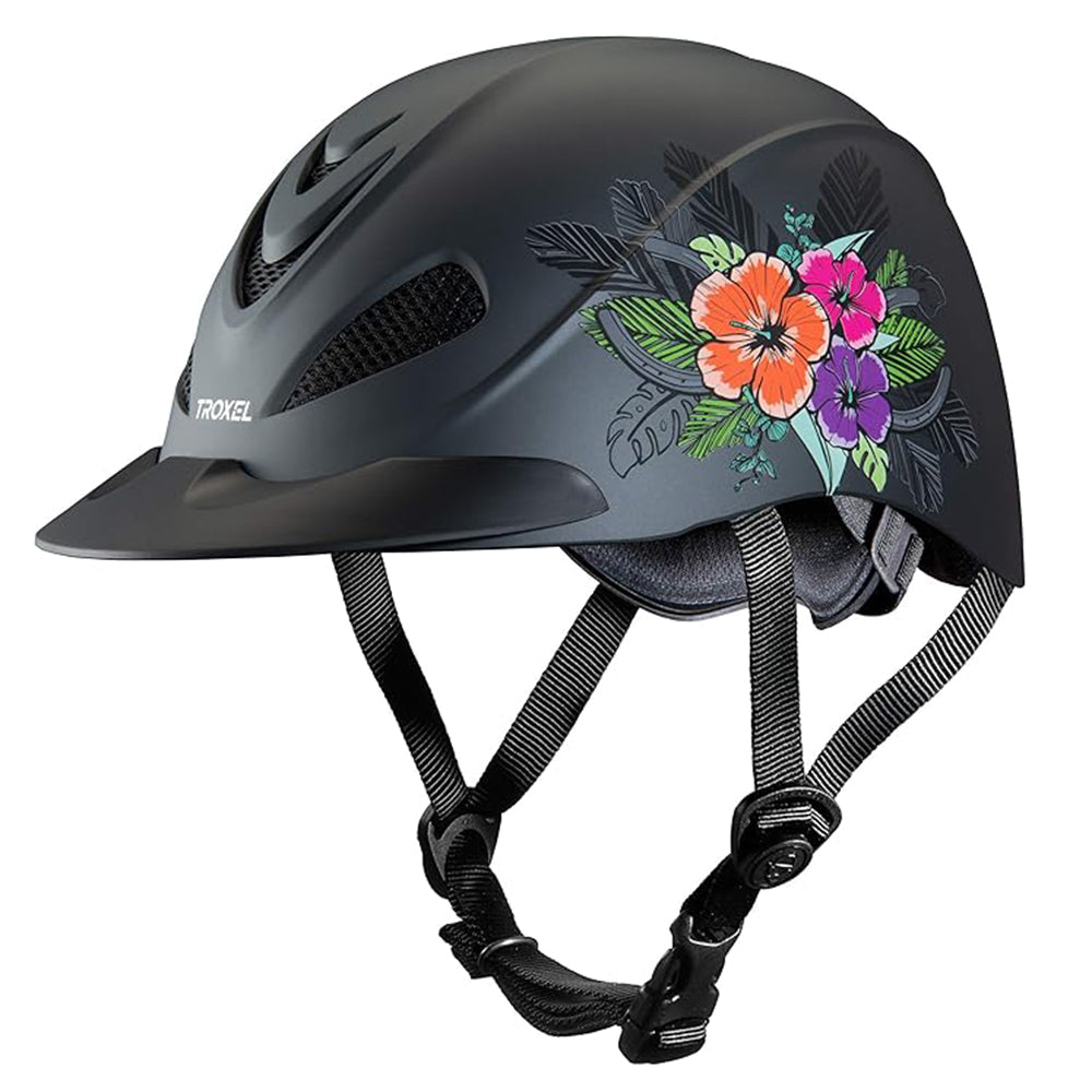 Troxel Incredible Comfort Spirit Horse Riding Lightweight Protective Helmet Black Matte Multicolor Flower