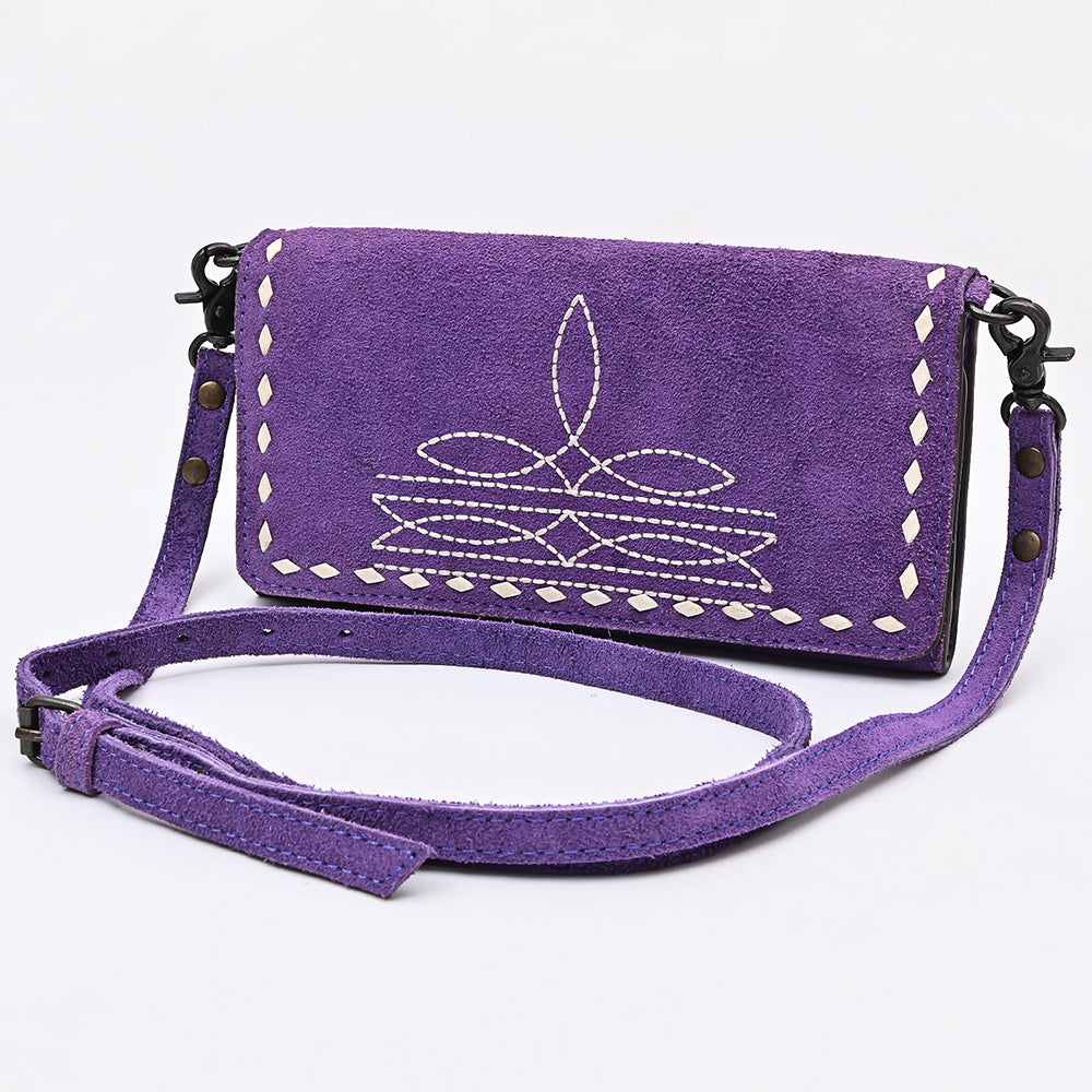 American Darling Western Small Cross Body Suede Genuine Leather Handbag Purse Wallet Bag For Women Girls Black | Handbags