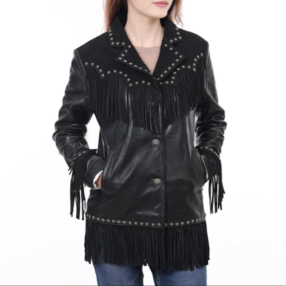 American Darling ADJKT048 Genuine Suede leather Women shirt jacket dress ladies girl