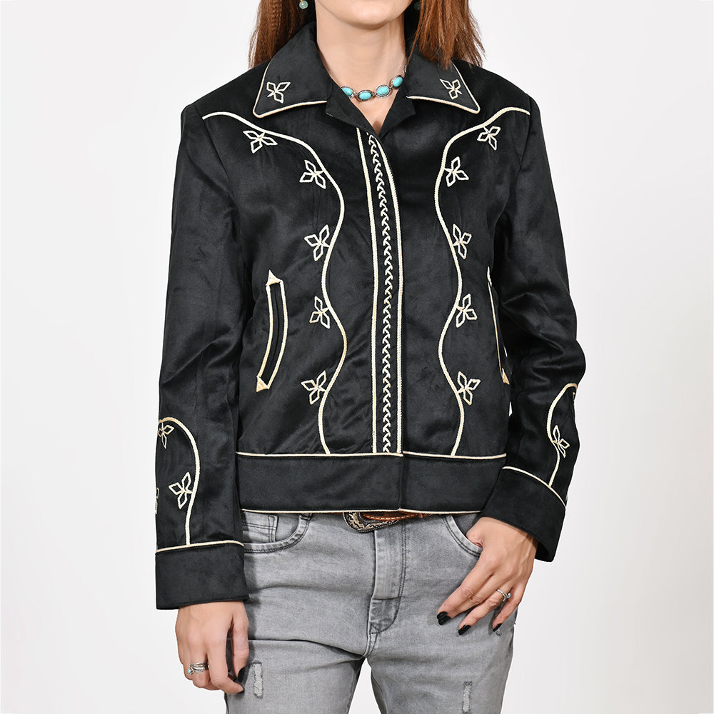American Darling Women’s Fabric Shirt Jacket Dress – Embroidered Western Crop Jacket, Casual Button-Front Top
