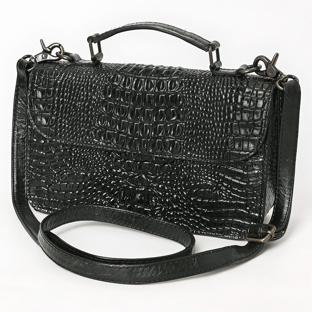 American Darling Crossbody Crocodile embossed Genuine Leather women bag western handbag purse