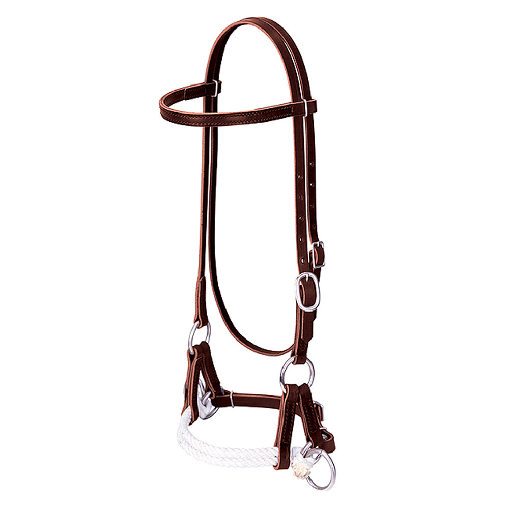 WEAVER LEATHER Horse Side Pull Single Rope Genuine Headstall Harness Burgundy