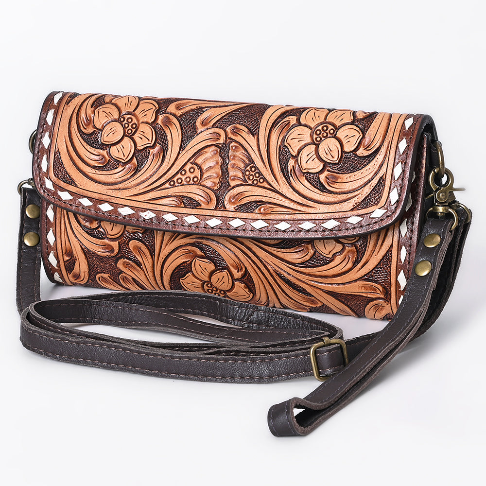 American Darling Crossbody Hand Tooled Genuine Suede Leather Women Bag Western Handbag Purse | Travel Clutch