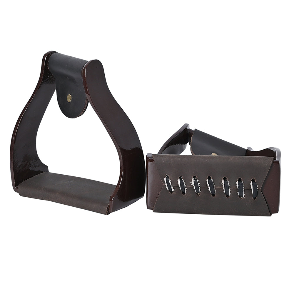 HILASON 3 in Neck Western Horse Heavy Duty Iron Saddle Stirrups Pair