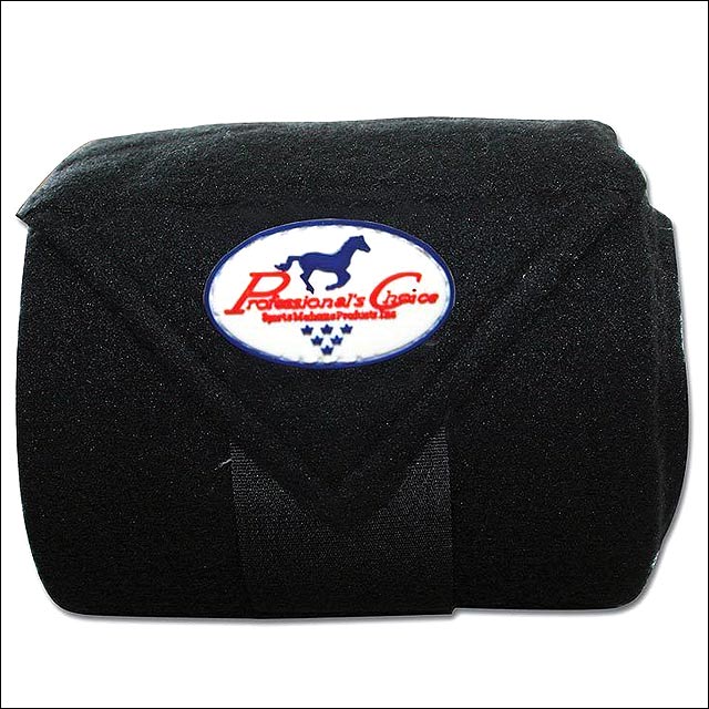 Black Professional Choice Tack Horse Leg Pile Fleece Polo Wrap Set Of 4