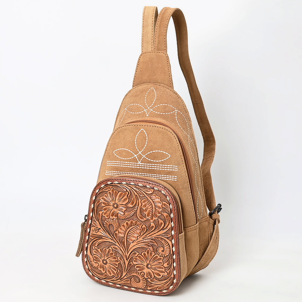 American Darling Sling Hand Tooled Genuine Leather Suede bag | Fanny Pack for Women