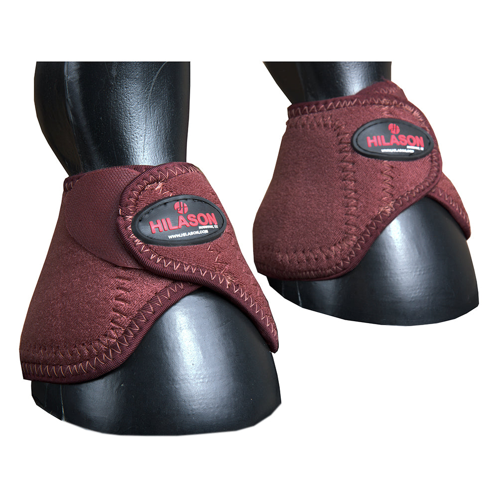 Hilason Western Horse No Turn Bell Boots Leg Protection Durable Brown Medium