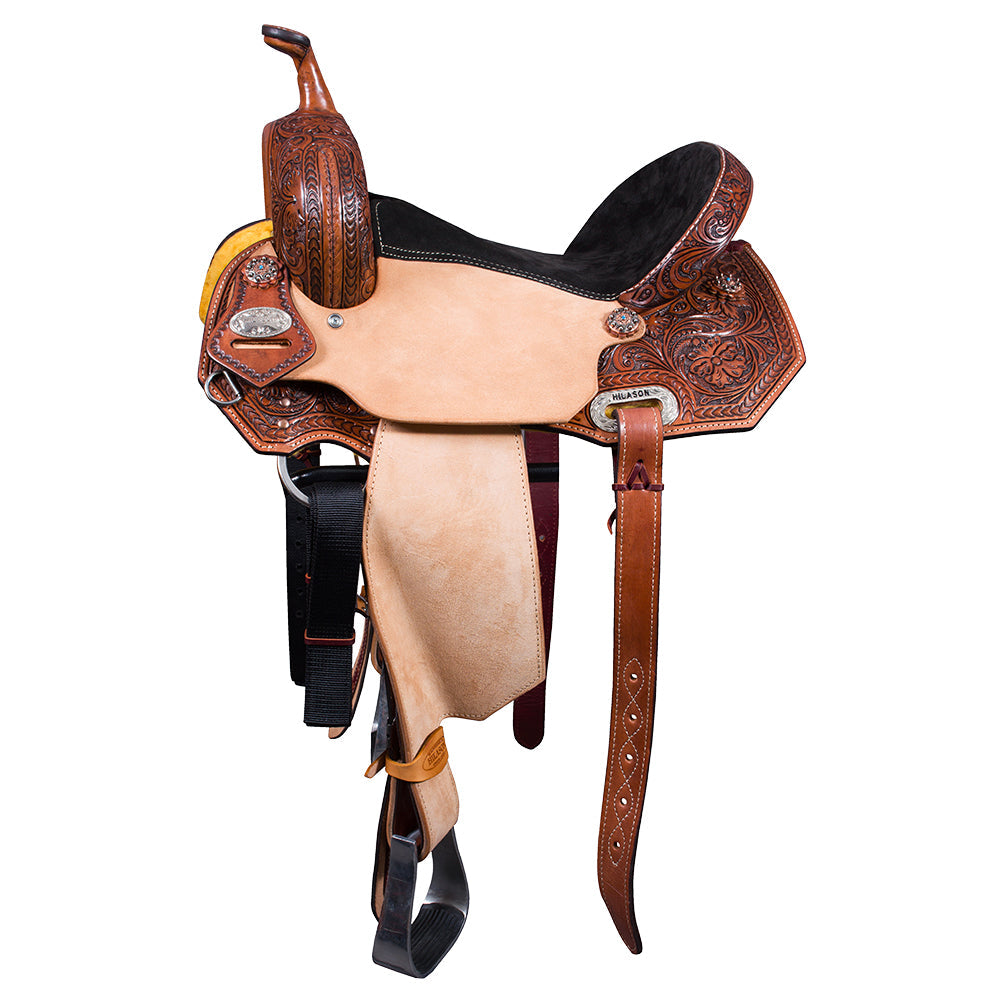 HILASON Western Horse Saddle American Leather Trail Barrel Brown