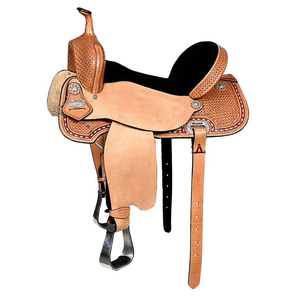 HILASON Flex Tree Western Horse Saddle in American Leather Barrel Trail | for Horses