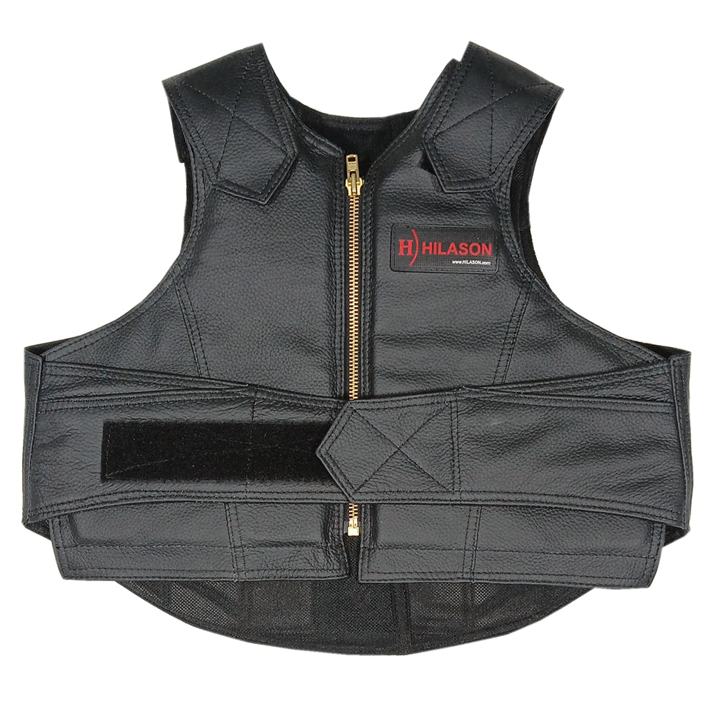 Hilason Bull Riding Rodeo Genuine Leather Vest Safety Protective Gear Equipment