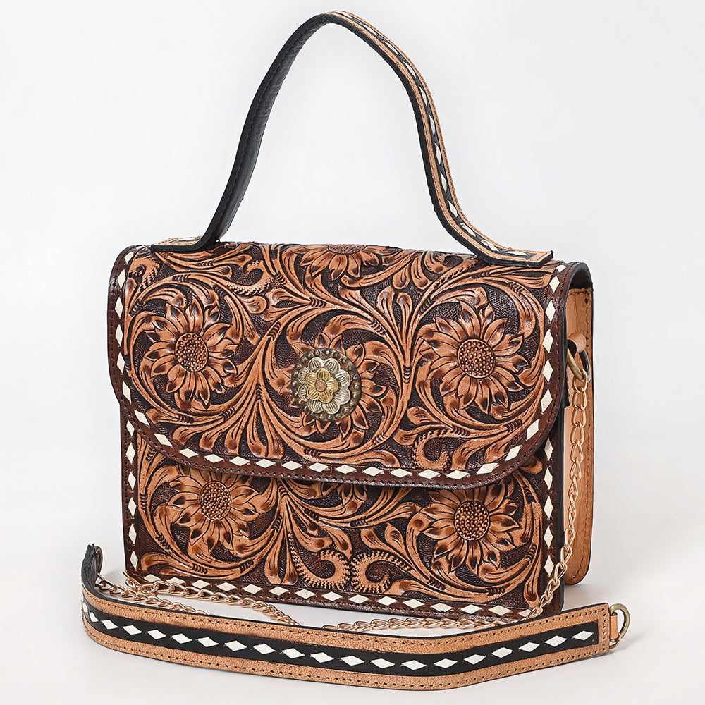 American Darling Messenger Hand Tooled Genuine Leather Women Bag Western Handbag Purse