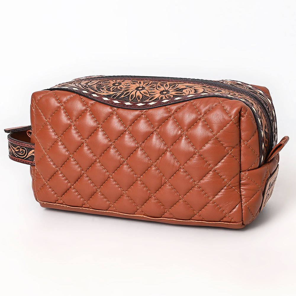 American Darling Toiletry Hand Tooled Genuine Leather Western Women Bag Handbag | Purse for