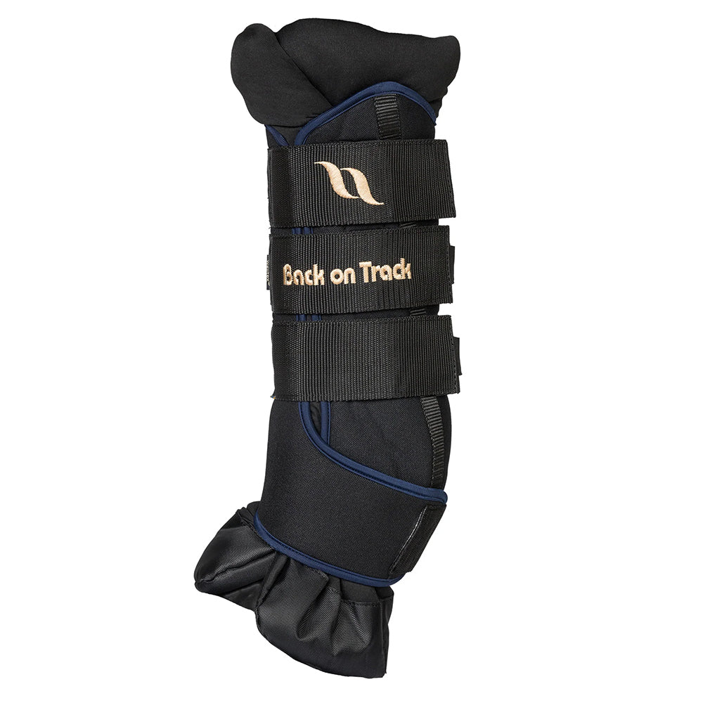 Back On Track Horse Leg Pair Royal Quick Wraps Deluxe Polyester Black Flexible Protective Boots