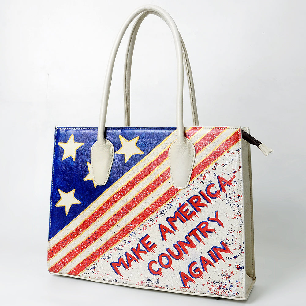 American Darling Tote Bag Beautifully Hand Painted Genuine Leather women bag