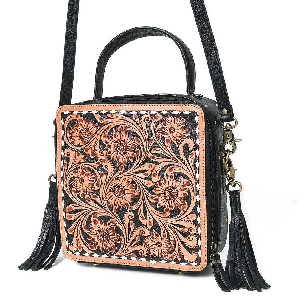 American Darling Large Crossbody Bag Beautifully Hand Tooled Leather women