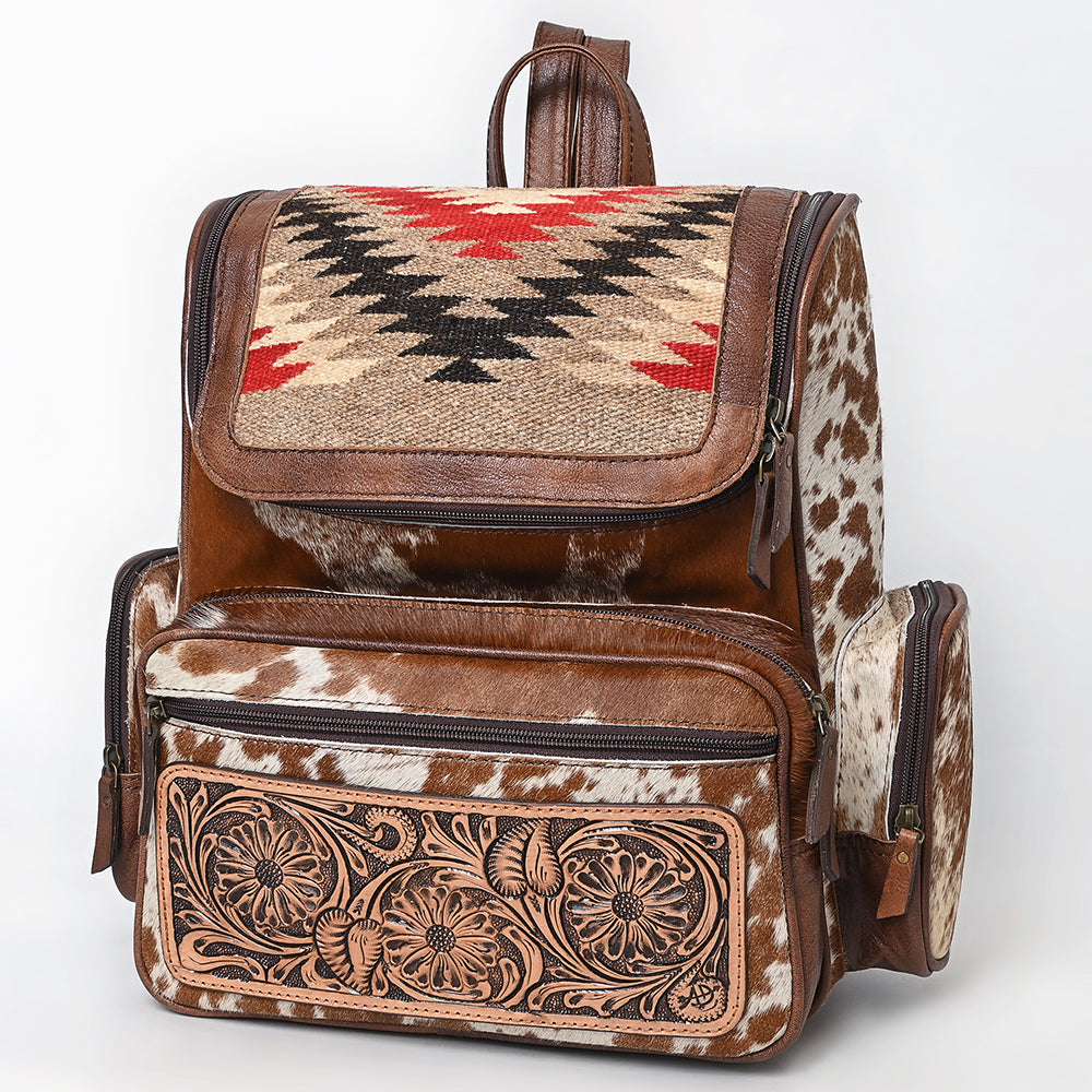 American Darling Backpack Hand Tooled Hair -On Saddle Blanket Genuine Leather Women's Bag Western Handbag Purse Women Cute
