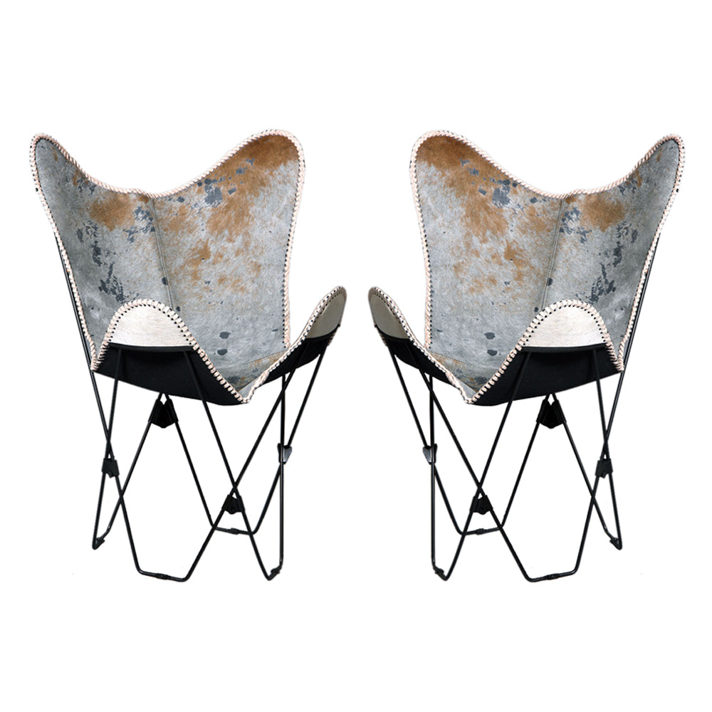 HILASON Genuine Leather Butterfly Chair Folding Lounge Modern Sling Accent Seat | Chair